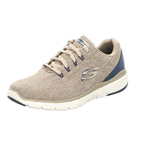 Image of Skechers FLEX ADVANTAGE 3.0- STALLY, Men's Low-Top Trainers, Beige (Taupe Blue Tpbl), 9.5 UK