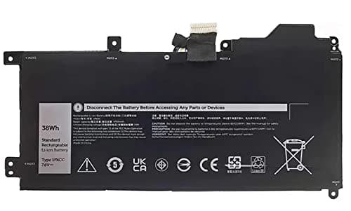 Image of ASKC 1FKCC Laptop Battery for Dell Latitude 7200 7210 2-in-1 T04J T04J001 T04J002 Series 09NTKM 9NTKM 0D9J00 D9J00 0KWWW4 KWWW4 T5H6P 7.6V 38Wh 4750mAh