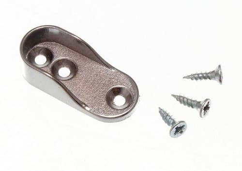 Image of WARDROBE ROD RAIL SOCKET END SUPPORT OVAL BRACKET 15MM X 32MM CP ( pack of 2 )