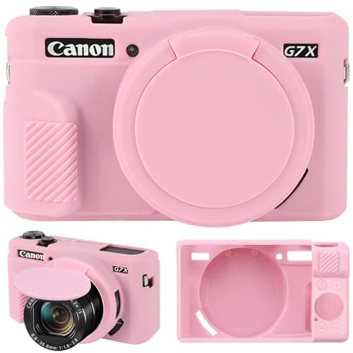 Image of Supmay Camera Case for Canon Powershot G7 X Mark II Digital Camera, Soft Silicone Protective Bag Removable Lens Cover, Silicone Cover Rubber Soft Camera Case, Pink