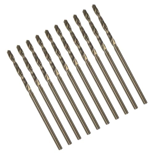 Image of TOP-VIGOR 10Pcs 1.7mm Cobalt Jobber Drill Bits, M35 High Speed Steel HSS Twist Dril Bit Tool with Straight Shank for Drilling Hardened Metal, Stainless Steel, Cast Iron, Wood and Plastic