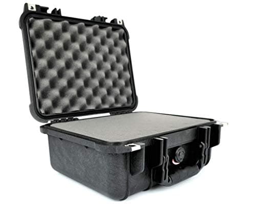 Image of PELI 1400 Protective Case for Camera, Lenses, Drones and Sensitive Electronic Equipment, IP67 Watertight and Dustproof, 19L Capacity, Made in Germany, With Customisable Foam Insert, Black