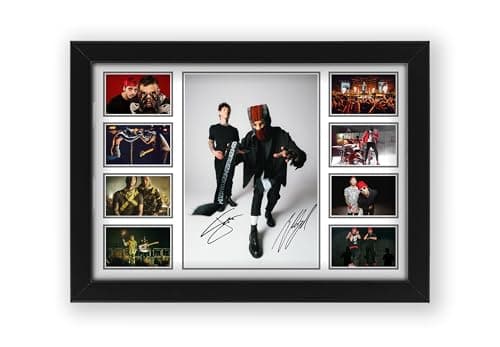 Image of Twenty One Pilots Musical duo Signed Poster Print - Limited Edition Autograph Fan Gift – Collectible Memorabilia Merchandise (Framed A4 (30x21cm))