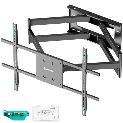 Image of ONKRON Full Motion TV Wall Mount for 42-110 Inch TVs, Heavy Duty TV Wall Bracket up to 100 kg, Extra Long TV Wall Bracket VESA 100x100-800x600, Tilt and Swivel Television Mount Black M8L-B