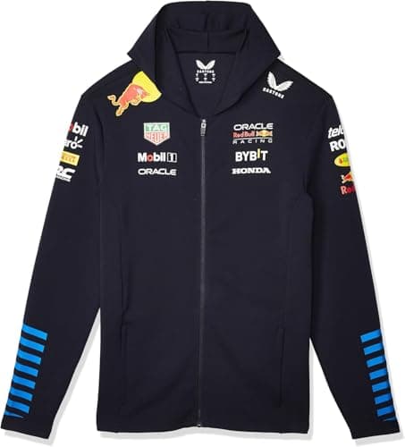 Image of Red Bull Racing Formula One Team - Official 2024 Formula 1 Merchandise - Replica Team Full Zip Sweatshirt Hoody - Night Sky - Unisex (UK, Alpha, XL, Regular, Regular, Night Sky)