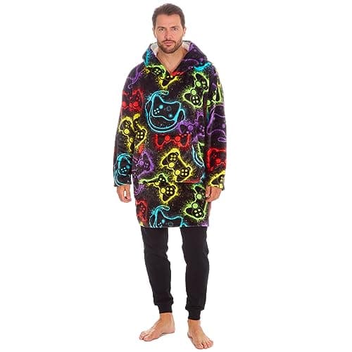 Image of Evotex Trading Mens Oversized Gaming Gamer Hoodie Giant Fleece Hooded Blanket Adult Winter Robe One Size