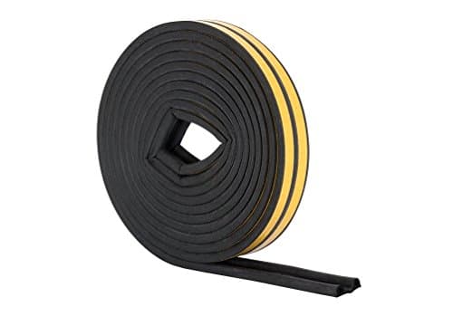 Image of Stormguard EPDM P Profile Draught Excluder - Self Adhesive Rubber Weather Strip - 10m, Black