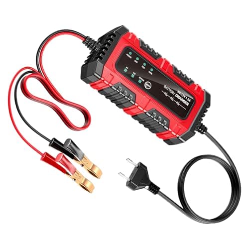 Image of Motorcycle Battery Charger – 6V 12V Automatic Starter Car Battery Booster for Boat, Camper, Truck, Lawn Mower, Golf Cart, Bike, Marine