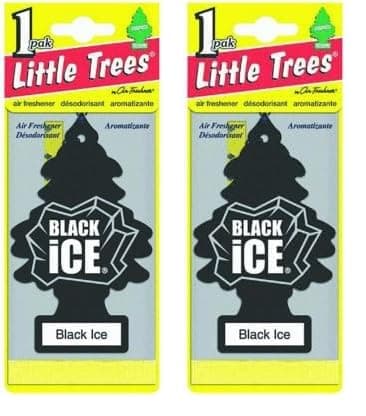 Image of Little Trees Air Freshener Tree MTR0004 Black Ice Fragrance For Car Home Boat Caravan - Single Pack (Pack of 2)