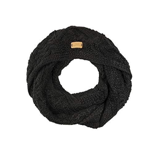 Image of Aran Traditions Cable Knit Snood Scarf (Black)
