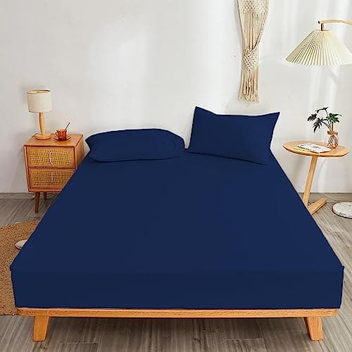 Image of Cotton Comfort Bedding King Fitted Sheet 400 Thread Count 100% Egyptian Cotton 40cm Deep King Fitted Sheet Perfect Premium Cotton