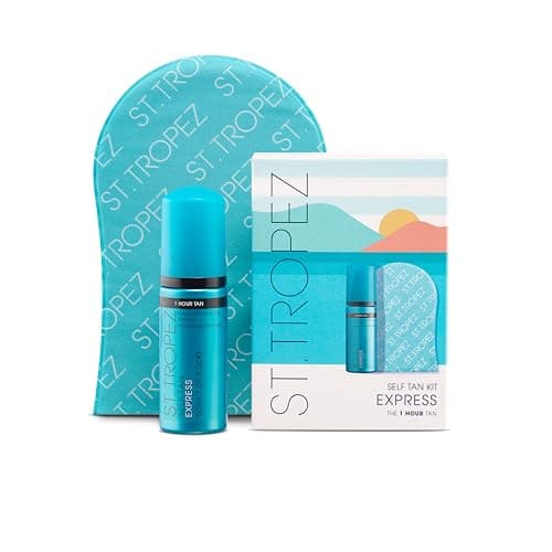 Image of St.Tropez Self Tan Express Starter Kit, Express Mousse 50ml, Applicator Mitt, Develops in 1-3 Hours, Streak-Free Finish, Vegan, Natural & Cruelty Free