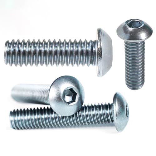Image of M6 (6mm x 14mm) Button Head Screws Allen Socket Bolts Screws High Tensile Steel 10.9 Zinc Grade ISO 7380-1 (Pack of 20) M09A