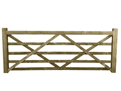Image of Ruby Timber Diamond Braced 5 Bar Field Farm Gate - Choose Size - Larch (10FT)