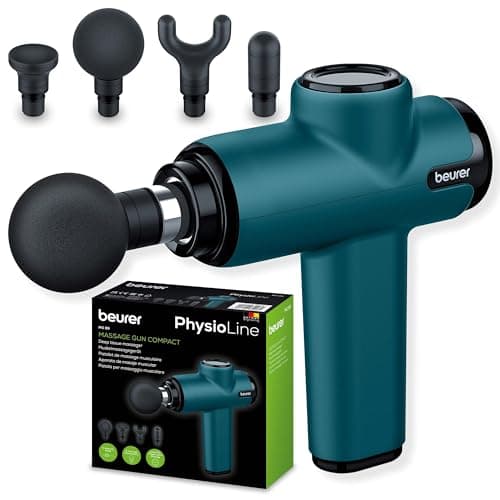 Image of Beurer MG99 Compact Massage Gun, Mini Deep Tissue Massager with 4 Attachments, Powerful Trigger Point Massage to Relieve Tension, Handheld Massager with 5 Intensity Levels, Rechargeable Battery