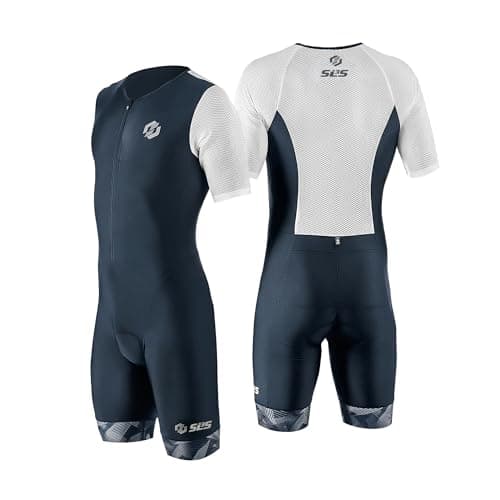 Image of SLS3 Triathlon Suits Mens - Aerodynamic Sleeved Tri Suit Men – Lightweight Trisuit with Premium FX Fabrics - 2 Pockets (Monochrome, X-Large)