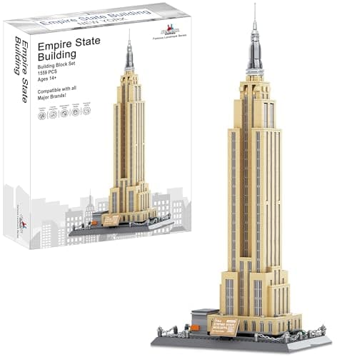 Image of APOSTROPHE Games Empire State Building Block Set (1,993 Pieces) New York's Empire State Building Famous Landmark Series - Architecture Model for Kids and Adults