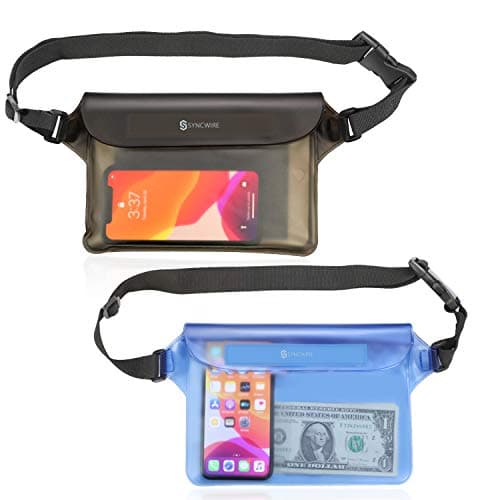 Image of SYNCWIRE IPX8 Waterproof Pouch Bag with Adjustable Waist Strap-Screen Touchable Dry Bag with Adjustable Belt for Phone Valuables for Beach Swimming Snorkeling Boating Fishing Kayaking, etc.