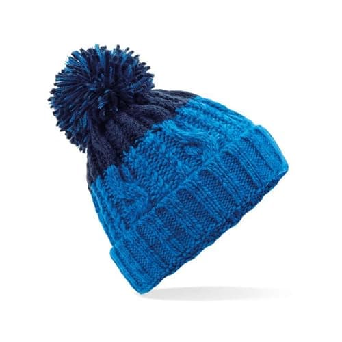 Image of Beechfield B437 Apres Beanie - Azure Blue/Oxford Navy