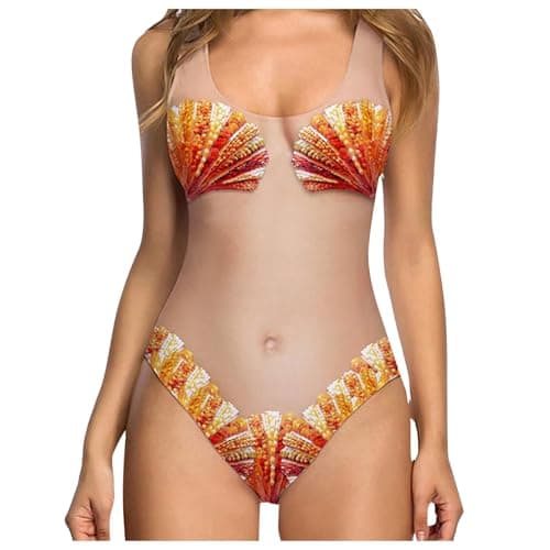 Image of Zeiayuas Women's One Piece Swimsuits Tummy Control Swimwear Funny Ugly Swimming Costume Sexy O Neck Monokinis Bathing Suit Surfing Swim Set Beachwear Ladies Swimming Costumes