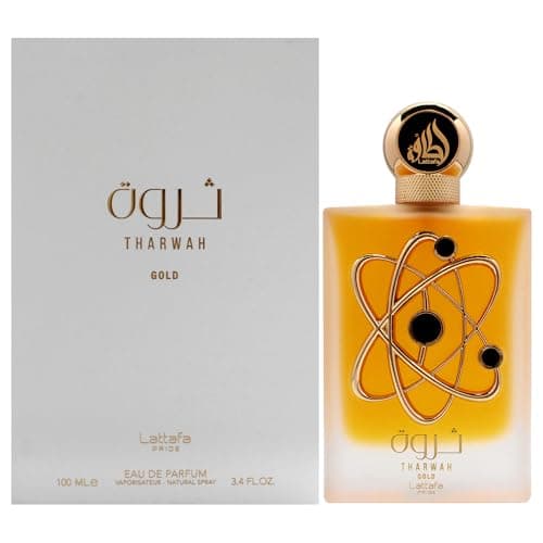 Image of Lattafa Pride Tharwah Gold 100ml Eau De Parfum – Elegant Unisex Floral Amber Perfume with Vanilla & Amber