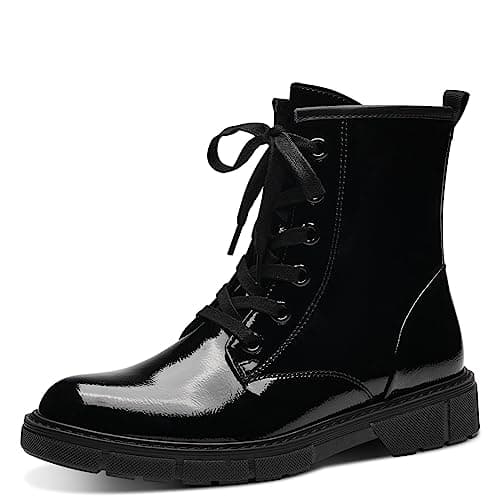 Image of MARCO TOZZI Women's 2-25282-41 Boot Flat, Black Patent, 6.5