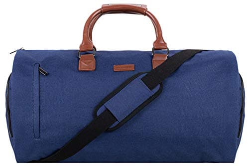 Image of HUGH BUTLER 4-in-1 Weekender Bag – Practical Duffle Bag for Clothes, Laptop, Shoes, and Toiletries – Elegant Navy Blue Garment Cover, Perfect for Business and Work Travel