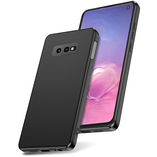 Image of Watana for Samsung Galaxy S10e S10 e Case, Soft-Touch Silicone Phone Case, Shockproof, DustProof, Antiskid Full Body Armour Phone Cover with Microfiber Lining for samsung S10e S10 e,Black