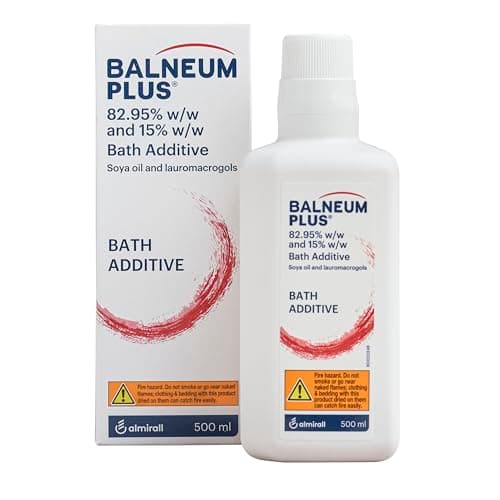 Image of Balneum Plus Bath Additive - Bath Oil with Lauromacrogols & SOYA Oil for Intensive Hydration, Softening & Soothing of Itchy & Dry Skin, Relaxing Bath Soak for Women & Men, 500ml (Packing May Vary)