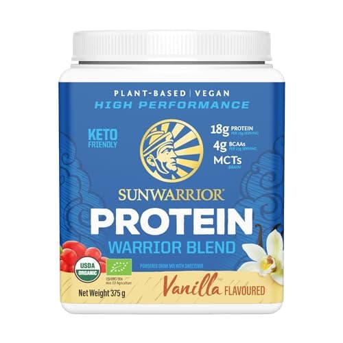 Image of Sunwarrior Vegan Protein Powder Organic Plant-Based Protein | BCAA Amino Acids Hemp Seed Plant Protein | Soy Free Dairy Free Gluten Free Synthetic Free Non-GMO | Vanilla 15 Servings | Warrior Blend
