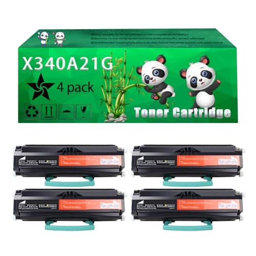 Image of Replacement X340A21G Toner Cartridge Compatible for Lexmark X340 MFP X342 MFP X342n MFP Printers, Up to 6000 Pages, Vivid Colors, Contains Chip (4 Pack Black)