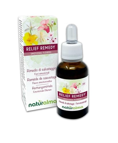 Image of Relief Remedy Naturalma Emotional Flowers or Bach Flowers - Drops 30 ml - Alcohol-Free Liquid Extract - Flower essences - Vegan and Without Alcohol
