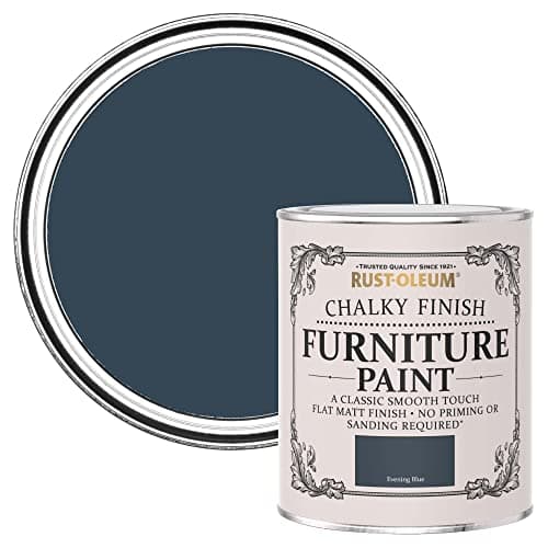 Image of Rust-Oleum Dark Blue Upcycled Furniture Paint in Chalky Finish - Evening Blue 750ml