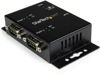Image of StarTech.com ICUSB2322I - 2 Port Industrial Wall Mountable USB to Serial Adapter Hub with DIN Rail Clips