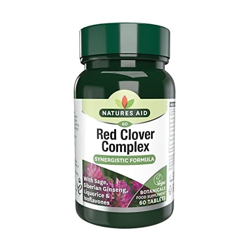 Image of Natures Aid Red Clover Complex – with Isoflavones, Sage, Ginseng & Liquorice – Supports Women’s Health, Hormonal Balance & Menstrual Comfort – Vegan, Gluten-Free, Non-GMO Supplement - 60 Tablets