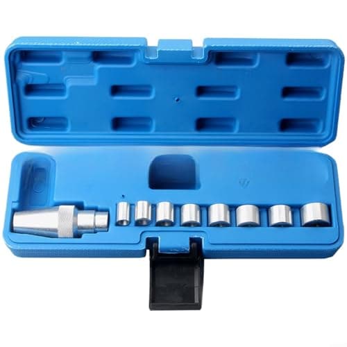 Image of 10 Piece Clutch Alignment Tool Set with Multiple Sizes Including 1 inch and 1-1/8 inch Shafts and Tapered Cone, Red or Blue Storage Box Options for Automotive Repair and(Red)