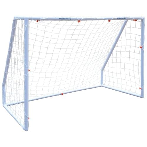 Image of Kickmaster Premium 42mm Football Goal | All Weather UPVC Football Goals | Kids Garden Target Net Posts | Easy Assemble | Perfect for Training, Practice & Play | 4ft x 6ft