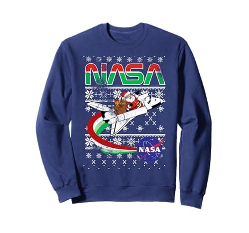 Image of NASA Santa Rocket Ugly Christmas Sweater Sweatshirt