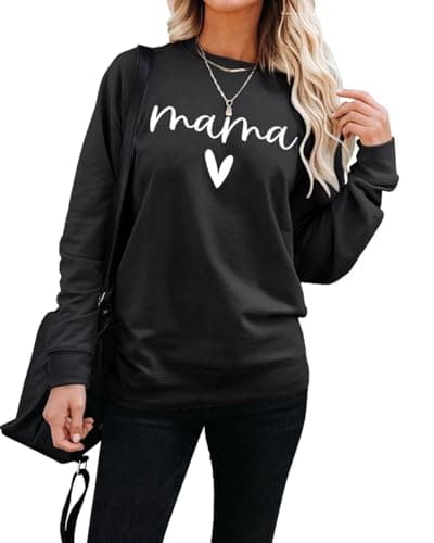 Image of INFITTY Sweatshirts for Women Oversized Jumpers Ladies Tops Solid Color Crewneck Pullover Sweaters Long Sleeve Tops Black S