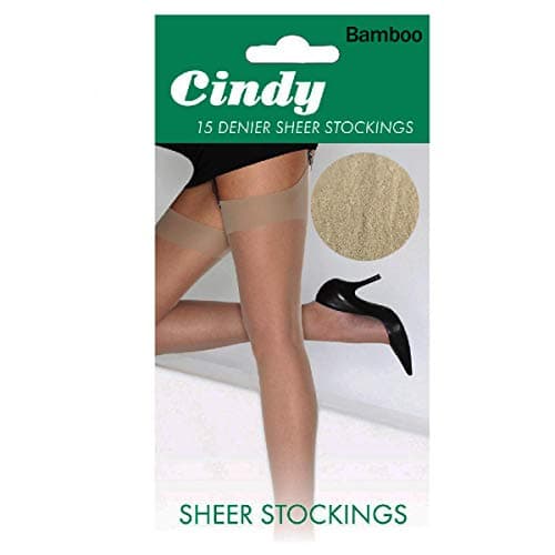 Image of Cindy Ladies 15 Denier Sheer Stockings reinforced toe 3-8 100% Nylon Smooth- Bamboo
