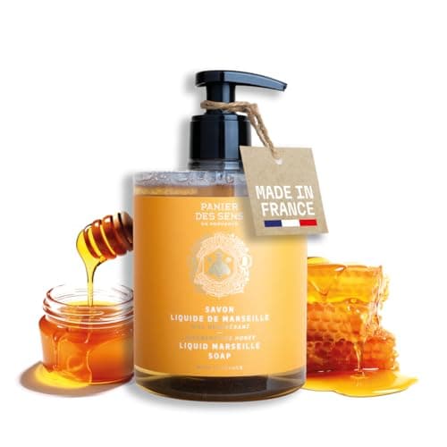 Image of Panier des Sens - Liquid Hand Soap - Honey Foaming Hand Wash – With Organic Honey and Coconut Oil - Savon de Marseille Made in France - Organic Hand Wash 97% Natural Ingredients - 500ml