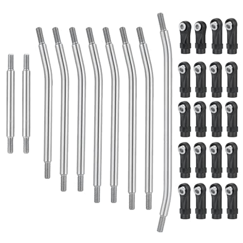 Image of RCHUBAM RC Linkage Kit Stainless Steel Link Rod End Set High Clearance Suspension Chassis Links Compatible with 1/10 Scale Element RC Enduro Crawler Car Upgrade Parts