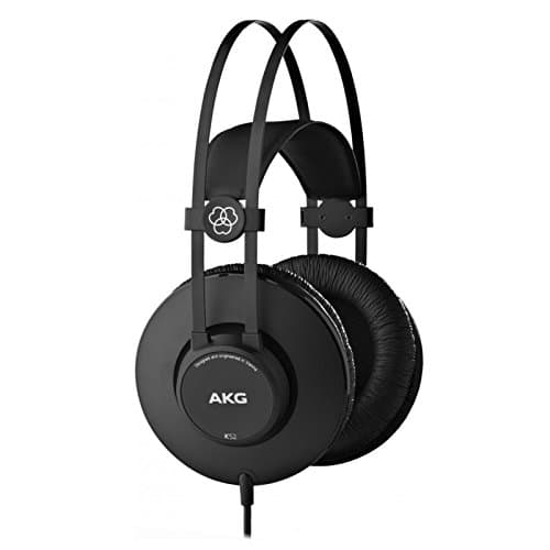 Image of AKG K52 High Performance Closed-Back, Monitoring Studio Headphones, Wired, Lightweight Design, 3.5mm and 1/4" adapters, 3m Cable - Black