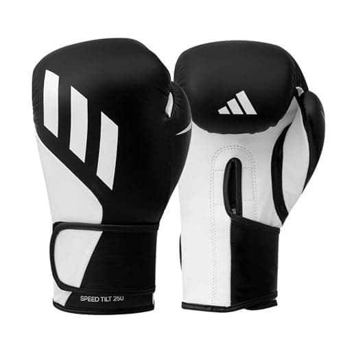 Image of Adidas Speed Tilt 250 Boxing Gloves with Innovative TILT Technology, Black/White, 16 oz