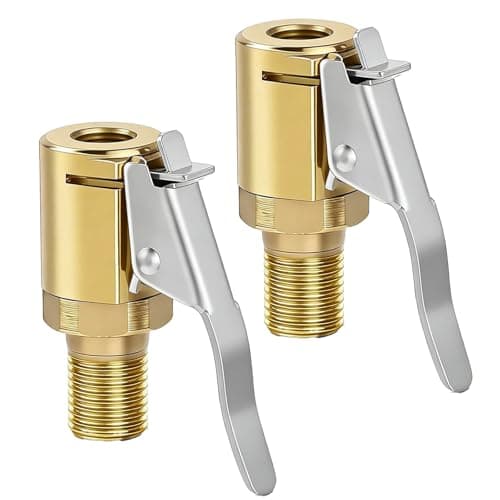 Image of Eirian 2PCS Brass Tire Valve Air Pump Clips 8mm Tire Inflator Adapter for Car, Truck,Motorcycle,Bicycle Open End Valve Connector,Tire Air Chucks,Thread Nozzle Adapter for Easy Inflation