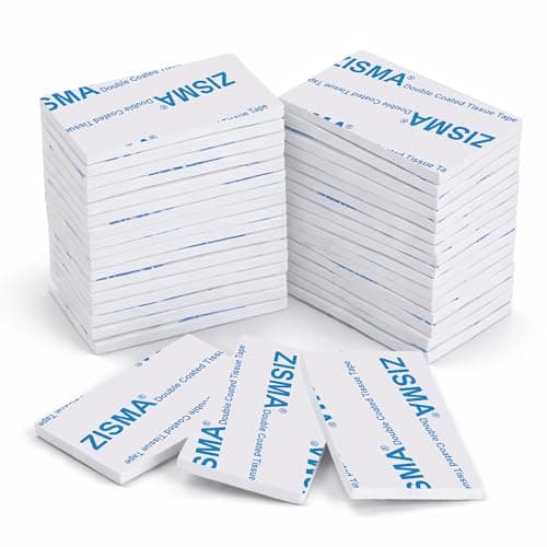 Image of ZISMA 50 Pcs Heavy Duty Double Sided Adhesive Pads, Strong Mounting Foam Tape, Waterproof No-Drill Sticky Strips, White Rectangle 50x30mm for Picture Hanging, Signage and Wall Decor