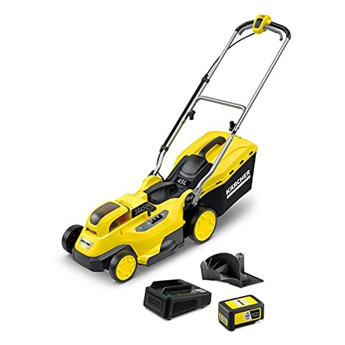 Image of Kärcher 18v Lawn Mower LMO 18-36 Battery Set, Incl. 18v Battery and Fast Charger, Performance: 350m², Cutting Width: 36cm, Adjustable Cutting Height: 30-70mm, Mulching Plug, 45L Catcher Box