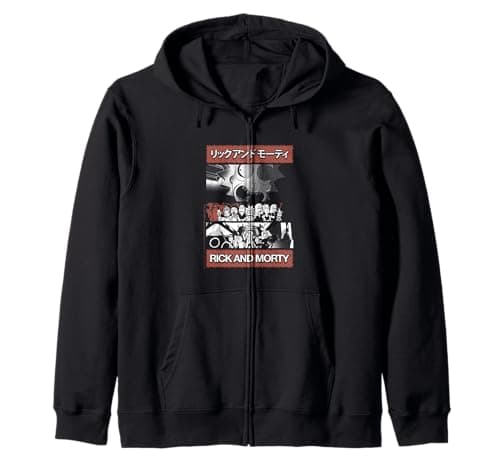 Image of Rick And Morty Japanese Comic Style Design - RICK & MORTY Zip Hoodie