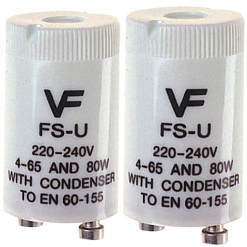 Image of dandmelectrics 2 Pack FSU Flourescent Starter Unit for Lamps Between 4-65 W Watt 240V Also Aquarium Lighting lamp Tube