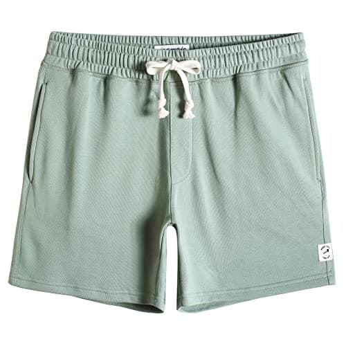 Image of MaaMgic Mens Athletic Gym Shorts 5.5" Elastic Waist Casual Sweat Shorts Men Pocket Pajama Jogger Workout Short Sweatpants,Sea Green,M